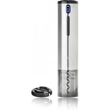 SACACORCHOS ELECTRICO CON BATERIA RECARGABLE SILVER - QPRACTIKO